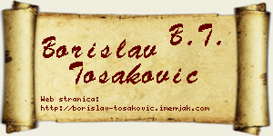 Borislav Tošaković vizit kartica